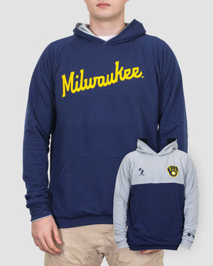 Double Play Reversible Hoodie - Milwaukee Brewers - Baseballism Online