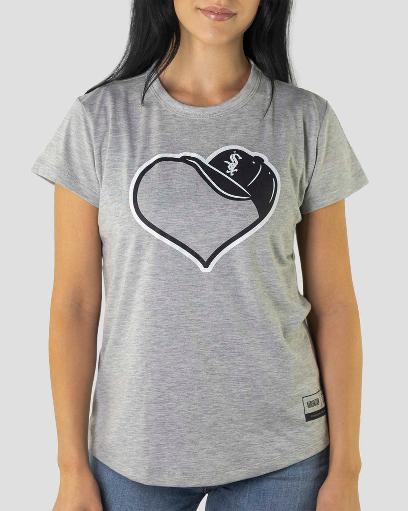 Chicago White Sox New Era Women's V-neck T Shirt - Grey/White